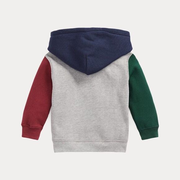 Ralph Lauren Boys Polo Bear Color-Blocked Fleece Hoodie Grey Size M (10-12) NWT - Picture 4 of 7
